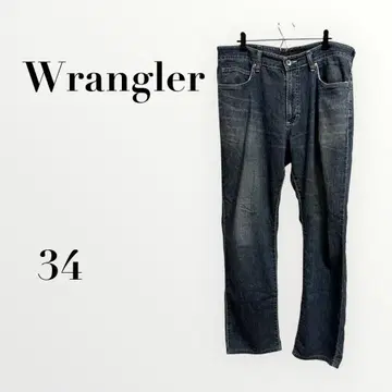 랭글러 데님 청바지 스트레이트 파랑 (34) 데일리 캐주얼 휴일