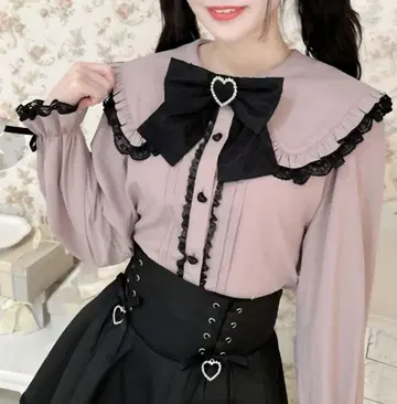 ROJITA 연보라색 리본 포함 긴팔 셔츠