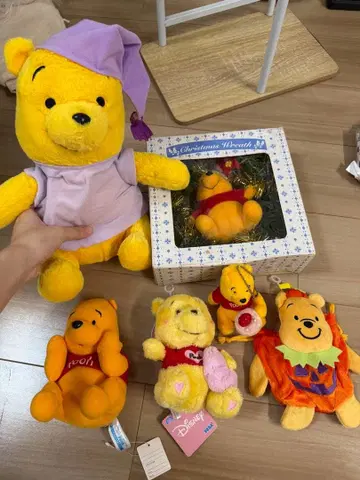 푸우 봉제 인형 7개 세트
