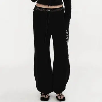 BADBLOOD 배트 브래드 레이스 조거 팬츠 블랙