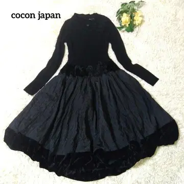 미사용 cocon japan 코콘 재팬 리브 니트 원피스
