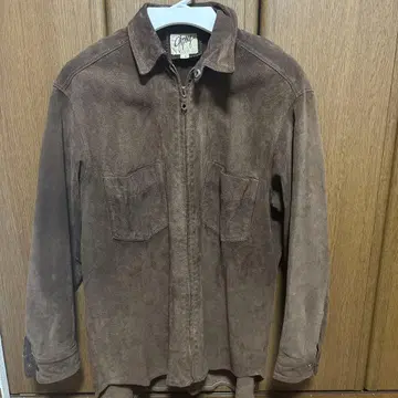 스웨이드 가죽 자켓 데드스탁 빈티지 리얼 가죽 브라운 L