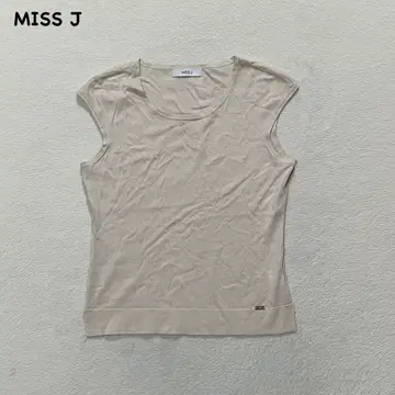 t2214 [미스 제이] 슬리브리스 상의 민소매 베이지 티셔츠