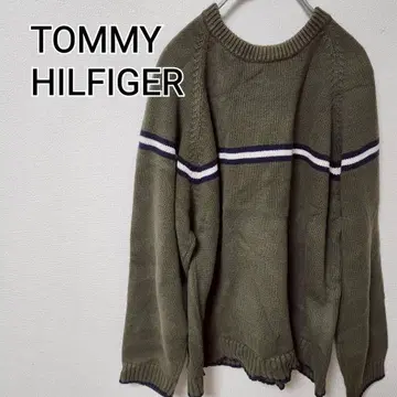 z287 [TOMMY HILFIGER] 니트 스웨터 그린 2XL 상당