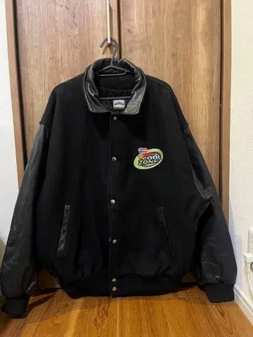 구제 의류 LUNATEX 암 가죽 바시티 자켓