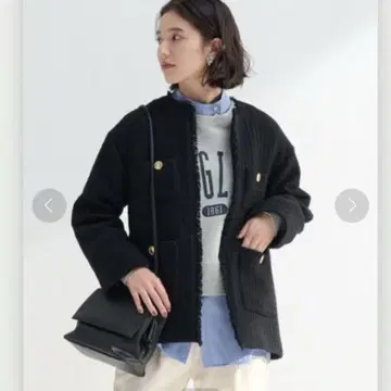 green label relaxing 노카라 자켓 블랙 38