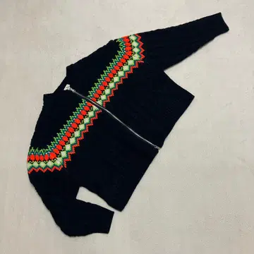 니코앤드 네이비 x 네온 노르딕 무늬 ZIP 가디건