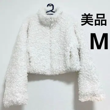 [새상품급] 볼륨 보아 스탠드 숏 블루종 아이보리 푸들