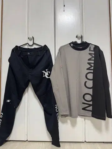 NO COMMENT 모크넥 롱 T 그레이/블랙