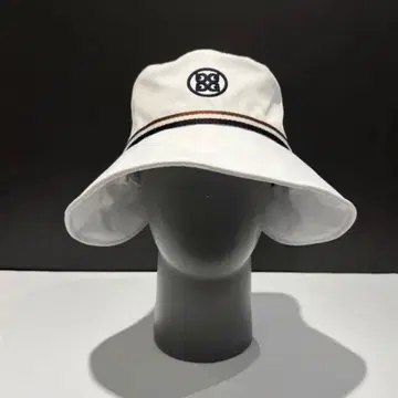 G/FORE 여성용 화이트 버킷햇 블랙브라운 스트라이프
