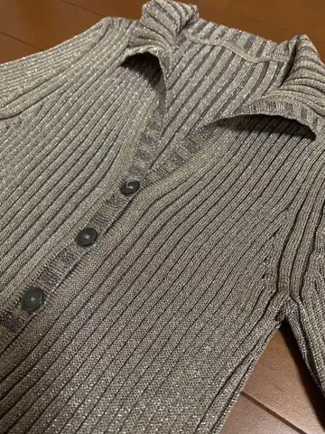 Lucien pellat~finet 실버 리브 하이넥 스웨터