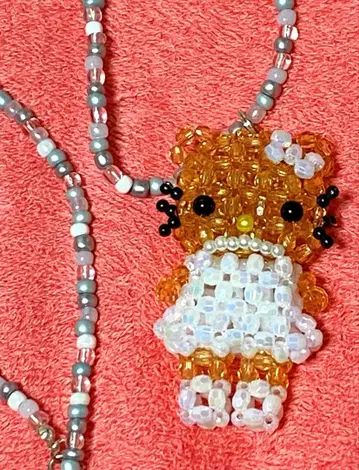 일광화상 키티 비즈 목걸이 미사용
