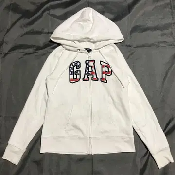 00's GAP 갭 성조기 택 지퍼 맨투맨 후드티 화이트 y2k
