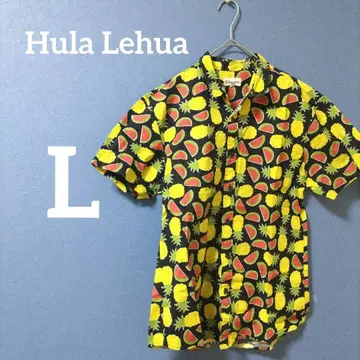 새상품급 Hula Lehua [ L ] 파인애플 수박 하와이안 셔츠