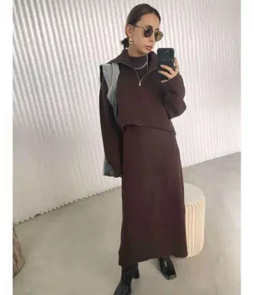 다크 브라운 리브 셋업