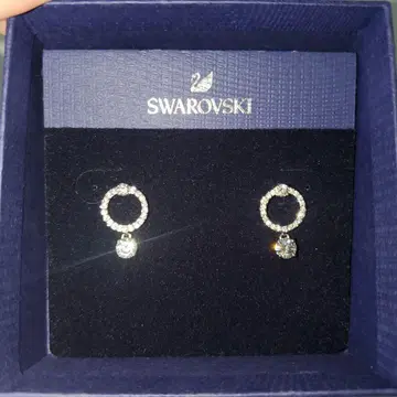 SWAROVSKI 스와로브스키 귀걸이 서클 실버 현행 모델