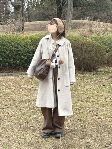 SM2 울리 라이크 옷깃 부착 래글런 코트