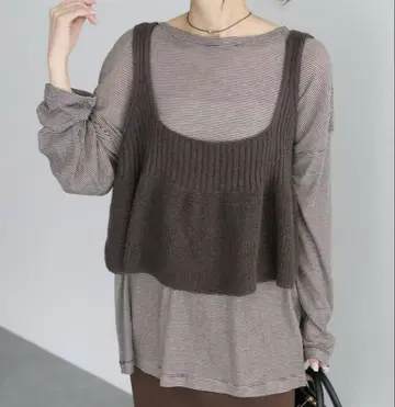 퓨어세신 니트 플레어 뷔스티에 꽈배기 니트 뷔스티에