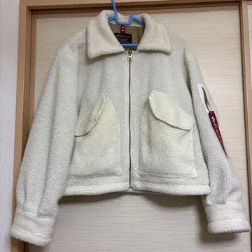 ALPHA INDUSTRIES 플리스 자켓 M 사이즈 화이트