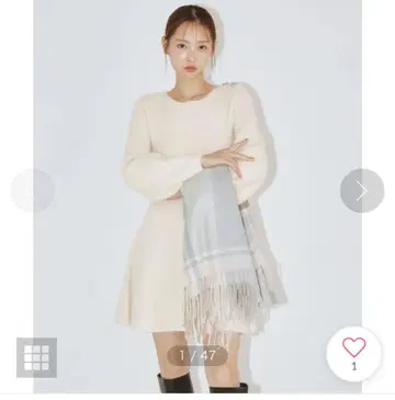 질 바이 질 스튜어트 리본 비쥬 니트 미니 원피스