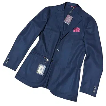 미사용 PIERO GUIDI 린넨 실크 테일러드 자켓 50 네이비