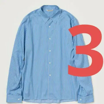 AURALEE 25AW COTTON SILK STRIPE SHIRT 3