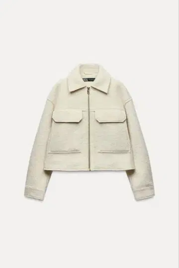 ZARA 화이트 플리스 자켓 L 사이즈