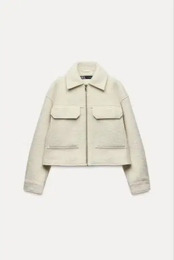 ZARA 화이트 플리스 자켓 L 사이즈