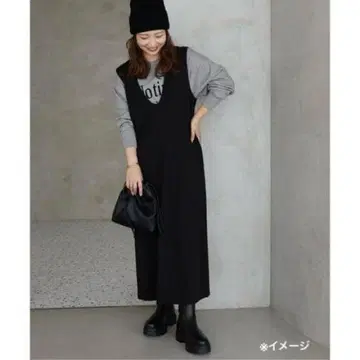 MOUSSY 블랙 슬리브리스 리브 니트 원피스