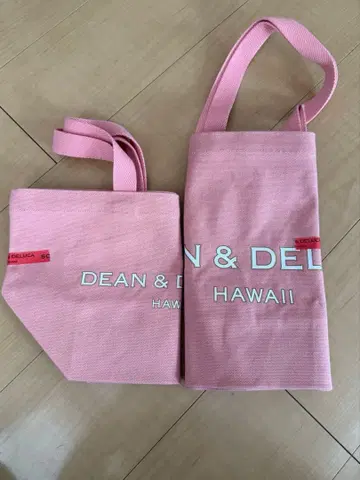 하와이 한정판 DEAN & DELUCA 핑크 토트백 2세트