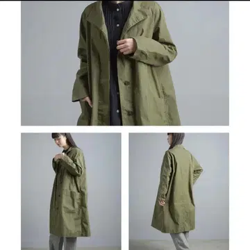 옴네스 롱 코트 버킷 햇 세트 카키 그린 아우터 겨울 의류