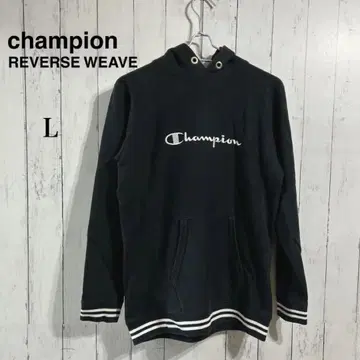챔피언 리버스 위브 후드티 L 사이즈 블랙 트리콜로 택