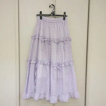 axes femme 깅엄 캉캉 스커트 퍼플