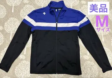 DESCENTE 퍼플 네이비 블랙 M 골프웨어 풀 지퍼 자켓