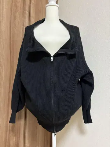 야마다야 클로브 리브 오버 사이즈 가디건 블랙