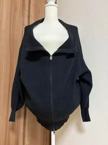 야마다야 클로브 리브 오버 사이즈 가디건 블랙