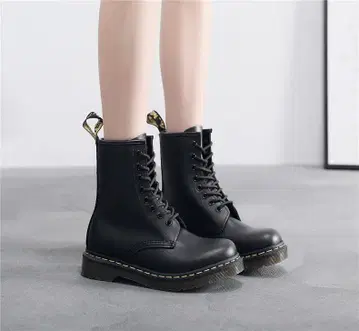 워크 부츠 여성용 천연 가죽 25cm 엔지니어 부츠 8홀 부츠