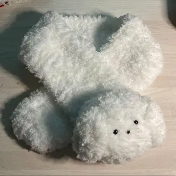 복슬복슬 강아지 머플러 핸드메이드