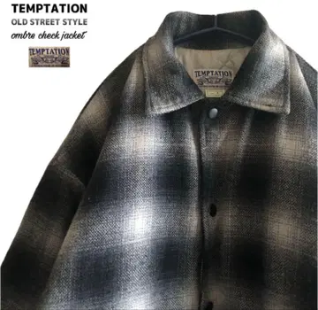 L 사이즈 TEMPTATION 옴브레 체크 자켓 블루종