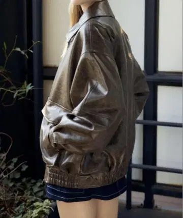 FAUX LEATHER ZIP UP 블루종 SLY 가죽 자켓