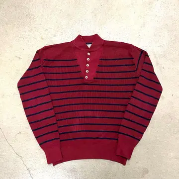 usa제 80s L.L.Bean 헨리넥 니트 보더