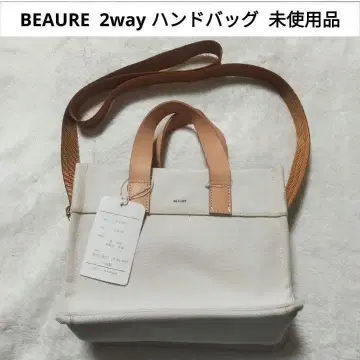 [ 미사용품 ] BEAURE 2way 핸드백 캔버스 소가죽