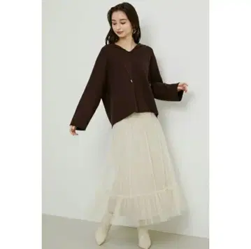 택 포함 미사용 새상품 리엔다 머메이드 튤 콤비 J/W 데님 SK/리엔다
