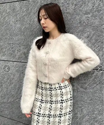 SNIDEL 스나이델 비쥬 리본 가디건