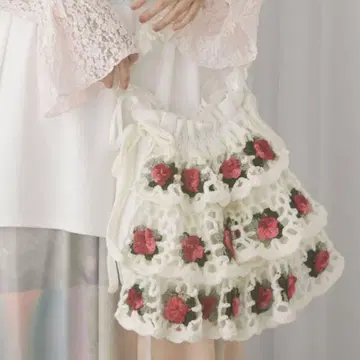 merry jenny 크로셰 티어드 미니백 화이트