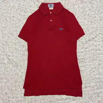 LACOSTE 라코스테 피케 셔츠 파란 악어 실 감개 택 레드 S