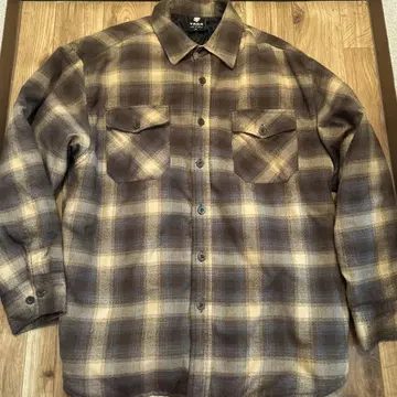 YAGO 브라운 플란넬 셔츠 2XL