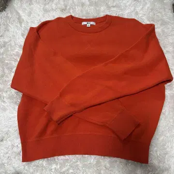UNIQLO:C 스무스 코튼 크루넥 스웨터 오렌지 M 사이즈