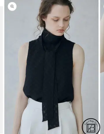 laubeblanc Sheer Jacquard Bow-tie Blouse