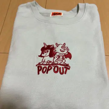 YOASOBI POP OUT 자수 긴팔 T셔츠 라이트 블루